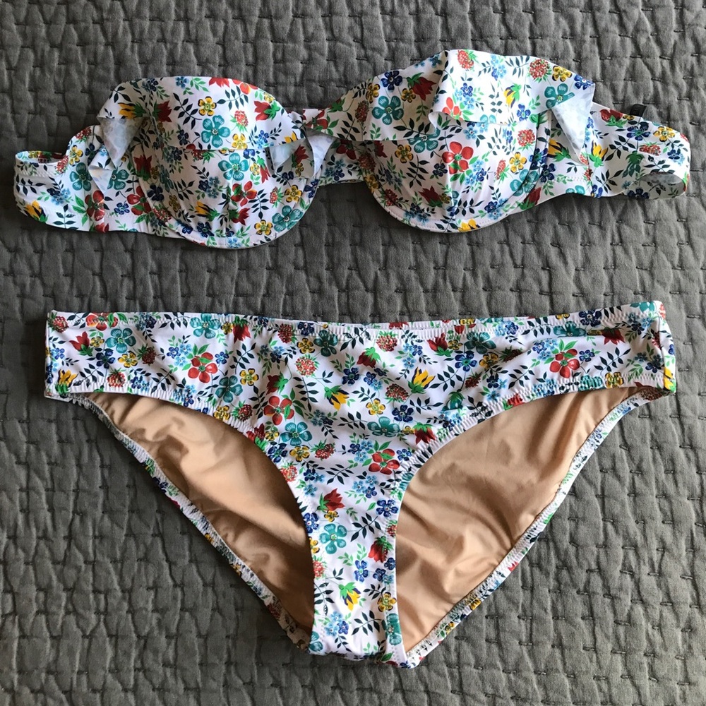 J.Crew NWT liberty print bikini set, 34b and large